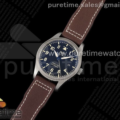 A7공장 마크18 블랙다이얼 브라운가죽스트랩 V7공장  Mark XVIII IW327006 Titanium V7F 1:1 Best Edition Black Dial on Brown Leather Strap