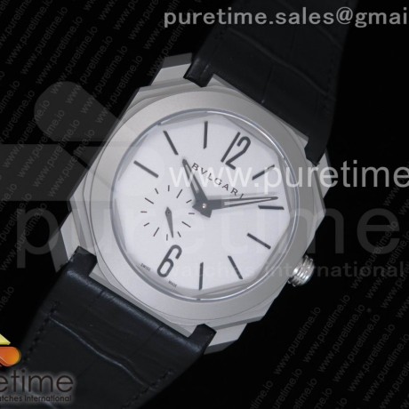 OX공장 불가리 옥토 피니시모 티타늄 라이트그레이다이얼 가죽스트랩 Octo Finissimo Automatique Titanium Light Gray Dial on Black Leather Strap A138 Micro Rotor