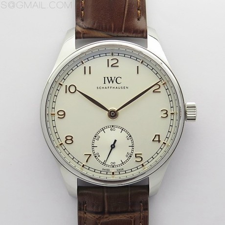 ZF공장 IWC 포르투기저 IW358303 화이트다이얼 브라운가죽스트랩 Portuguese IW358303 ZF 1:1 Best Edition SS White Dial RG Markers on Brown Leather Strap A82200