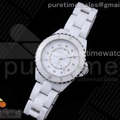 BV공장 샤넬 38 세라믹 화이트다이얼 H5705 38mm BVF 1:1 Best Edition White Ceramic White Diamonds Dial on Bracelet MIYOTA 9015