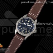 A7공장 마크18 블랙다이얼 브라운가죽스트랩 V7공장  Mark XVIII IW327006 Titanium V7F 1:1 Best Edition Black Dial on Brown Leather Strap