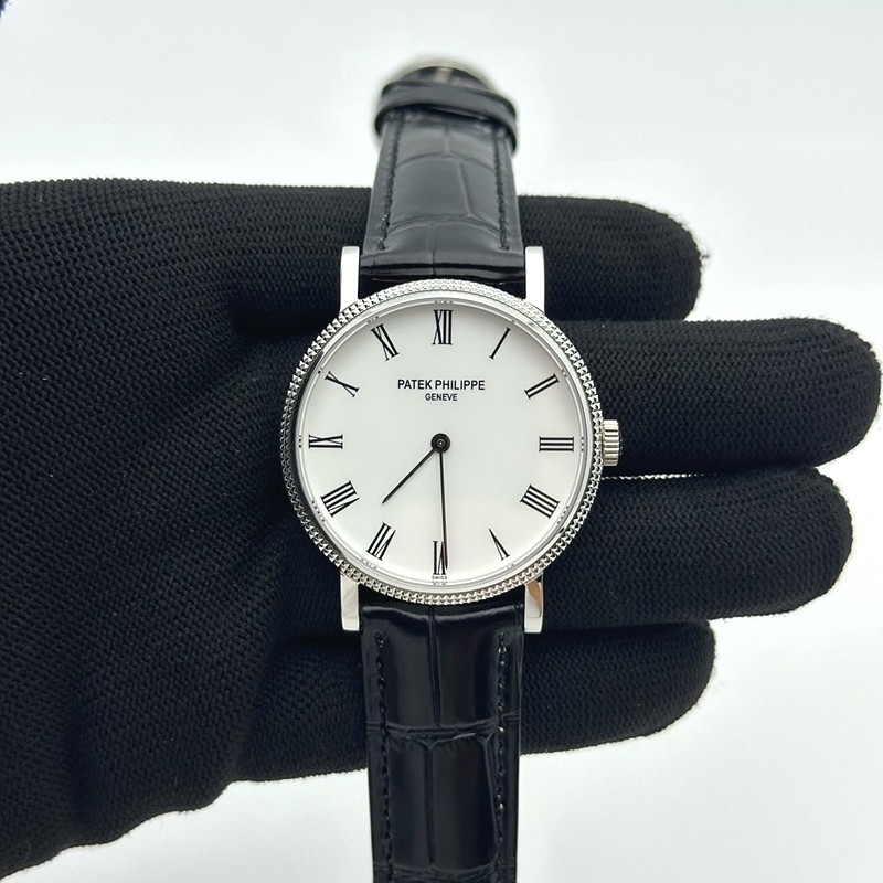 TW공장 파텍필립 칼라트라바 화이트다이얼 가죽스트랩 Calatrava 5120G SS/LE White Roman Asia 21J Mod Cal.240