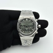 APS공장 오데마피게 로얄오크 크로노그래프 스틸 그린다이얼 브레이슬릿 26240 V2 Royal Oak Chrono 26240 SS APSF 1:1 Best Edition Green Dial on SS Bracelet SA4401 Super Clone