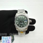ZF공장 롤렉스 스카이드웰러 스틸 그린다이얼 브레이슬릿 Sky-Dweller 326934 904L SS ZF 1:1 Best Edition Green Dial on SS Bracelet Asian 2824