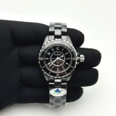 HT공장 샤넬 J12 블랙세라믹 33mm 여성용 세라믹브레이슬릿 솔리드백 XHANEL J-12 Ladies 33mm CER/CER Blk/Num EAST Swiss Qtz KOR EAST공장
