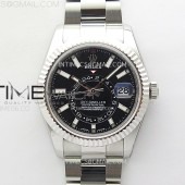 ZF공장 롤렉스 스카이드웰러 스틸 블랙다이얼 브레이슬릿  Sky-Dweller 326934 904L SS ZF 1:1 Best Edition Black Dial on SS Bracelet Asian 2824
