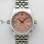 APS공장 롤렉스 레이디 데이저스트 28 스틸 핑크다이아몬드다이얼 플루티드베젤 쥬빌레브레이슬릿 Datejust 28mm 279179 SS APSF Best Edition Pink Dial Sticks Crystals Markers on SS Jubilee Bracelet NH05