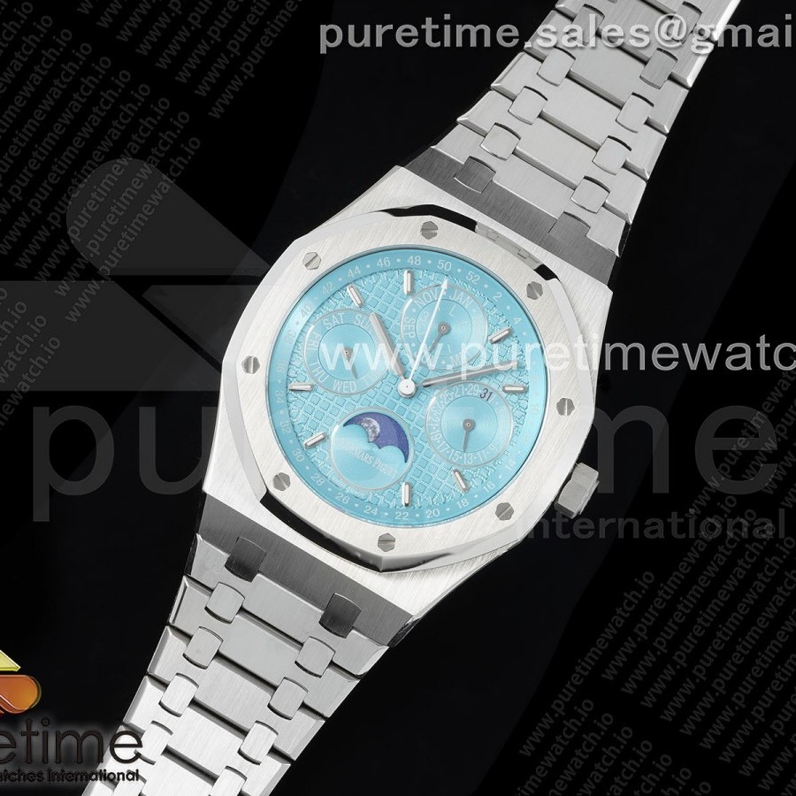 APS공장 오데마피게 로얄오크 컴플리케이션 스틸 티파니블루다이얼 브레이슬릿 Royal Oak 41mm Complicated 26574 SS APSF1:1 Best Edition Tiffany Blue Dial on SS Bracelet A5134