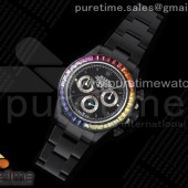 TW공장 레인보우 PVD 블랙다이얼 Rolex Daytona Rainbow Black 'MAD' PVD TWF Best Edition on PVD Bracelet A7750