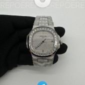TW공장 파텍필립 노틸러스 점보 5711 풀다이아몬드 스틸 Nautilus 5711 SS TWF Full Diamonds Bezel & Dial on Diamonds Bracelet A324