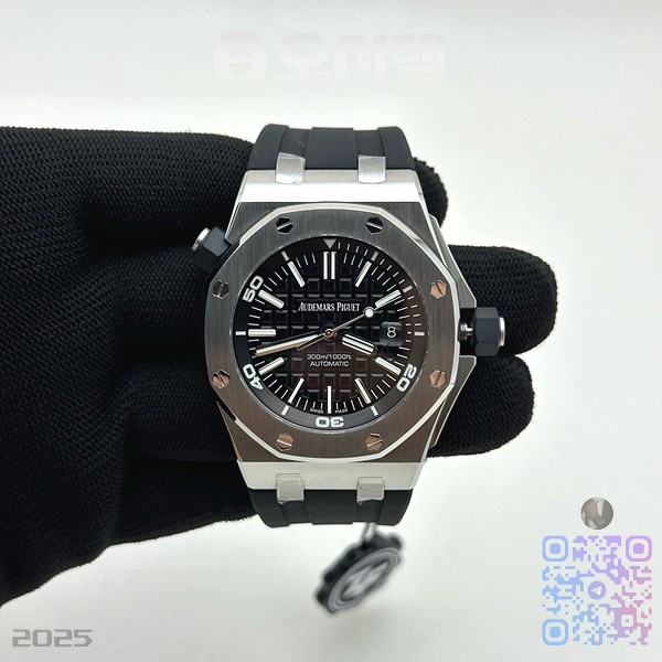 ZF공장 오데마피게 로얄오크오프쇼어 다이버 15703 러버스트랩 Royal Oak Offshore 15703 V2 ZF 1:1 Best Edition Black Dial on Rubber Strap 3120 Super Clone