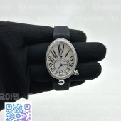 ZF공장 브레게 네이플 자개다이얼 직물스트랩 Reine de Naples 8918BB SS White MOP Dial Diamonds Bezel on Black Fabric Strap A537