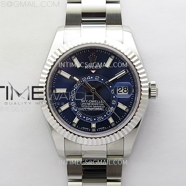 ZF공장 롤렉스 스카이드웰러 스틸 블루다이얼 브레이슬릿 Sky-Dweller 326934 904L SS ZF 1:1 Best Edition Blue Dial on SS Bracelet Asian 2824