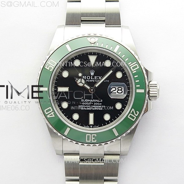 C+공장 롤렉스 서브마리너 41 신형 그린 스타벅스 브레이슬릿 Submariner 126610 LV Green Ceramic Bezel 904L Steel C+F 1:1 Best Edition Black Dial On 904L Bracelet VR3235 씨플러스