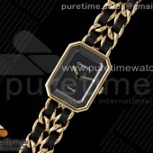 BV공장 샤넬 샤넬 프리미에르 아이코닉 블랙다이얼 블랙체인스트랩 Ppremière Iconic Chain Watch YG BVF 1:1 Best Edition Black Dial on Chain Bracelet RONDA Quartz