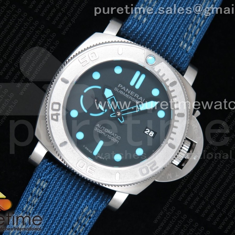 VS공장 파네라이 PAM985 섭머저블 티타늄 블랙다이얼 나일론스트랩 PAM985 Mike Horn Submersible Black Dial on Blue Nylon Strap P.9010 Clone