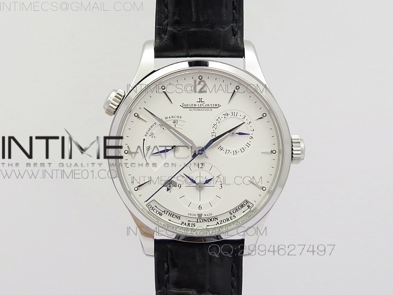 예거르쿨트르 마스터 MASTER CONTROL POWER RESERVE SS WHITE DIAL ON BLACK LEATHER STRAP A939