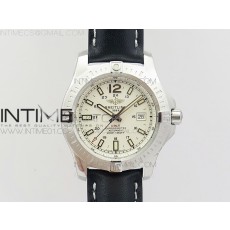 GF 브라이틀링 콜트 스틸 화이트다이얼 가죽스트랩 CLOT CHRONOMETER SS WHITE STICKS MARKER DIAL ON BLACK LEATHER STRAP A2824