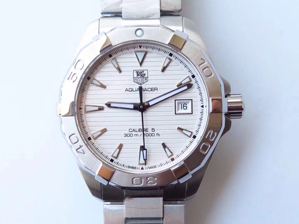 창롱 태그호이어 아쿠아레이서300 V2 스틸 화이트판 브레이슬릿 Tagheuer Aquaracer300 V2 SS White Dial Bracelet