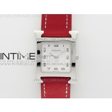 MK공장 에르메스 H아워 스틸 화이트다이얼 레드스트랩 HEURE H LADIES SS WHITE DIAL ON RED LEATHER STRAP SWISS QUARTZ