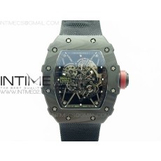 KV V2 리차드밀 RM035-01 카본 레드크라운 블랙나일론스트랩 RM035-01 FORGED CARBON CASE V2 SKELETON DIAL RED CROWN ON BLACK NYLON STRAP MIYOTA8215