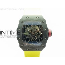 KV V2 리차드밀 RM035-01 카본 레드크라운 옐로우나일론스트랩 RM035-01 FORGED CARBON CASE V2 SKELETON DIAL RED CROWN ON YELLOW NYLON STRAP MIYOTA8215