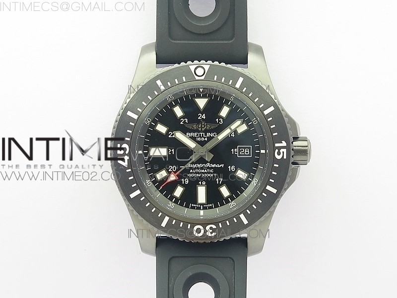 GF 브라이틀링 슈퍼오션 M17393 DLC블랙 블랙다이얼 러버스트랩 SUPEROCEAN M17393 DLC BLACK DIAL ON BLACK RUBBER STRAP A2824