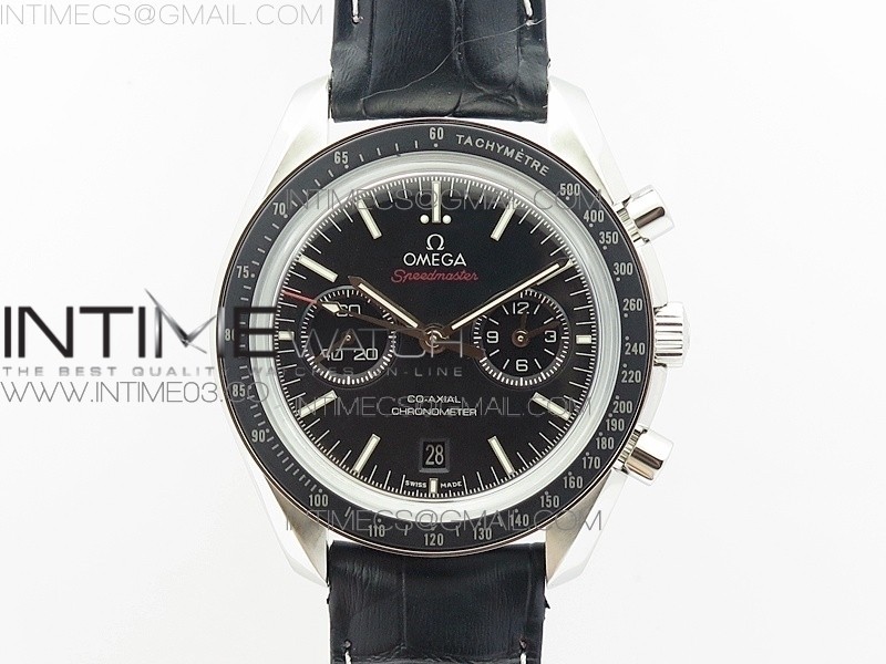 OM공장 V2 오메가 스피드마스터 문워치 스틸 레드포인트 블랙다이얼 가죽스트랩 SPEEDMASTER MOONWATCH SS V2 BLACK DIAL RED WORDS ON BLACK LEATHER STRAP A9300