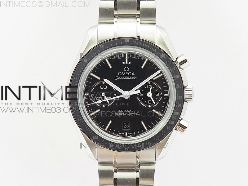 OM공장 V2 오메가 스피드마스터 문워치 스틸 블랙다이얼 브레이슬릿 SPEEDMASTER MOONWATCH SS V2 BLACK DIAL WHITE HANDSET ON SS BRACELET A9300