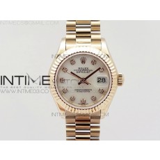 BP공장 롤렉스 데이저스트 28mm 로즈골드금장 화이트 자개다이얼 브레이슬릿 DATEJUST 28MM RG DIAMOND BEZEL WHITE MOP DIAL ON RG BRACELET ETA2671