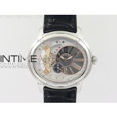 v9공장 오데마피게 밀레너리 스틸 스켈레톤다이얼 가죽스트랩 MILLENNIUM SERIES 15350 SS SKELETONAL DIAL II ON BLACK LEATHER STRAP A4101