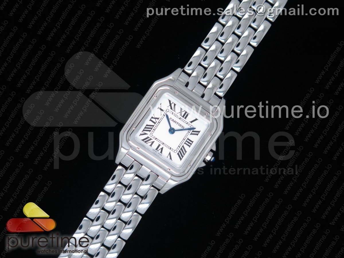 DJ공장 까르띠에 팬더 신형 스틸 화이트다이얼 브레이슬릿 PANTHÈRE SECRETE DE LADIES SS WHITE DIAL ON SS BRACELET RONDA QUARTZ