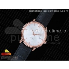 w공장 오메가 드빌 로즈골드금장 실버선레이다이얼 가죽스트랩 De Ville RG Silver Dial on Black Leather Strap A2824 V3