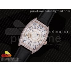 프랭크뮬러 더블 미스테리 로즈골드금장 다이아몬드다이얼 블랙가죽스트랩 Double Mystery RG Diamonds Dial on Black Leather Strap MIYOTA 9015