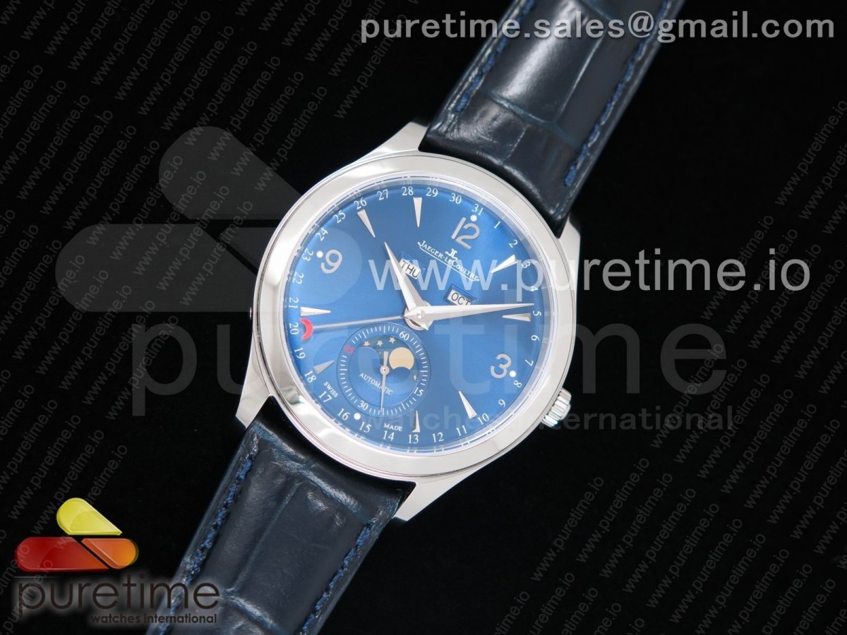 om공장 예거르쿨트르 마스터 캘린더 블루다이얼 블루가죽스트랩 Master Calendar Blue Textured Dial on Blue Leather Strap A866