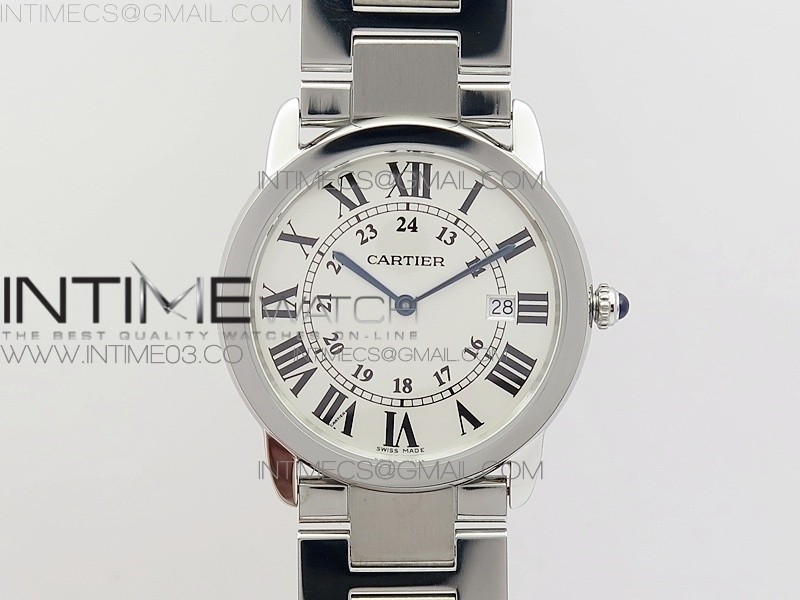 K11공장 까르띠에 롱드솔로 36MM 스틸 화이트다이얼 브레이슬릿 RONDE SOLO DE CARTIER 36MM WHITE DIAL ON SS BRACELET RONDA QUARTZ