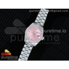 WF공장 롤렉스 데이저스트26 레이디즈 스틸 핑크다이얼 다이아몬드베젤 프레지던트브레이슬릿 Datejust 28 Ladies SS Pink Dial Diamonds Bezel on SS President Bracelet