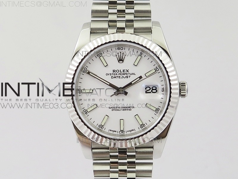 RE공장 V2 롤렉스 데이저스트 41 스틸 화이트바다이얼 브레이슬릿 DATEJUST 126334 SS WHITE DIAL STICK MARKERS ON NEW VERSION JUBILEE BRACELET A3235