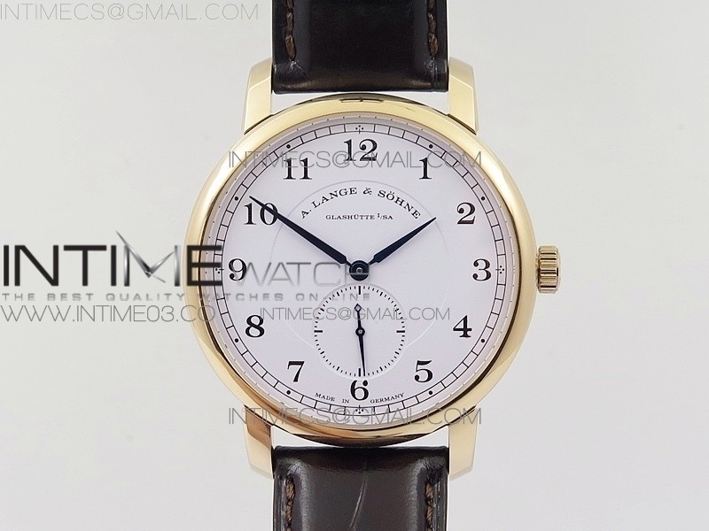 MK공장 아랑에운트죄네 클래식 레귤레이터 로즈골드 금통 화이트아라빅다이얼 가죽스트랩 CLASSIC REGULATOR RG WHITE DIAL NUMERAL MARKERS SEC@6 ON BLACK LEATHER STRAP A74789