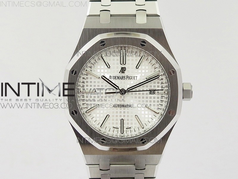 OM공장 오데마피게 로얄오크 15400 스틸 화이트다이얼 브레이슬릿 ROYAL OAK 41MM 15400 WHITE DIAL ON SS BRACELET A3120