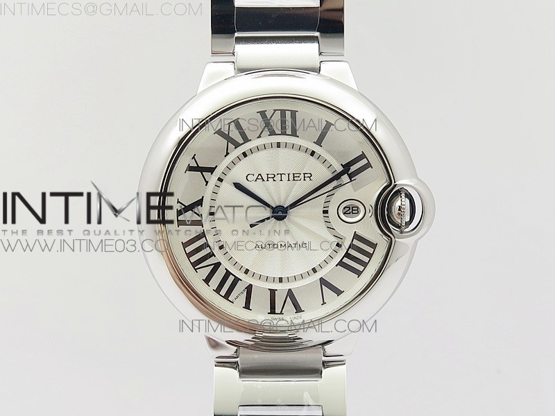 AF공장 까르띠에 발롱블루 42MM 스틸 BALLON BLEU 42MM SS WHITE TEXTURE DIAL ON SS BRACELET A2824