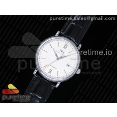 98K공장 IWC 포르토피노 스틸 화이트다이얼 실버인덱스 가죽스트랩 IWC Portofino Automatic SS White Dial SS Markers on Black Leather Strap A2892