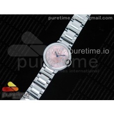 AF공장 까르띠에 발롱블루 28MM 스틸 핑크다이얼 브레이슬릿 Ballon Bleu 28mm SS Pink Dial on SS Bracelet Ronda Quartz