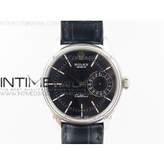 MK공장 롤렉스 셀리티 50519 리얼데이트 스틸 블랙다이얼 가죽스트랩 CELLINI 50519 REAL DATE SS BLACK DIAL STICKS MARKERS ON BLACK LEATHER STRAP A3165