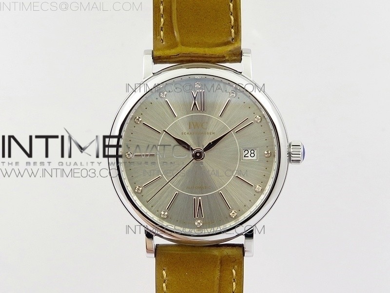 MK공장 IWC 포르토피노 IW458101 스틸 실버다이얼 가죽스트랩 IWC PORTOFINO IW458101 SS SILVER DIAL ON BROWN LEATHER STRAP MIYOTA 9015