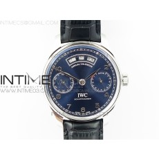 ZF공장 IWC 포르투기저 애뉴얼캘린더 파워리저브 스틸 블루다이얼 가죽스트랩 IWC PORTUGUESE REAL PR REAL ANNUAL CALENDAR IW503502 BLUE DIAL ON BLACK LEATHER STRAP A52850