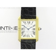 AF공장 까르띠에 탱크솔로 24 옐로우골드금장 화이트다이얼 가죽스트랩 TANK SOLO LADIES 24MM YG WHITE DIAL ON BLACK LEATHER STRAP RONDA QUARTZ