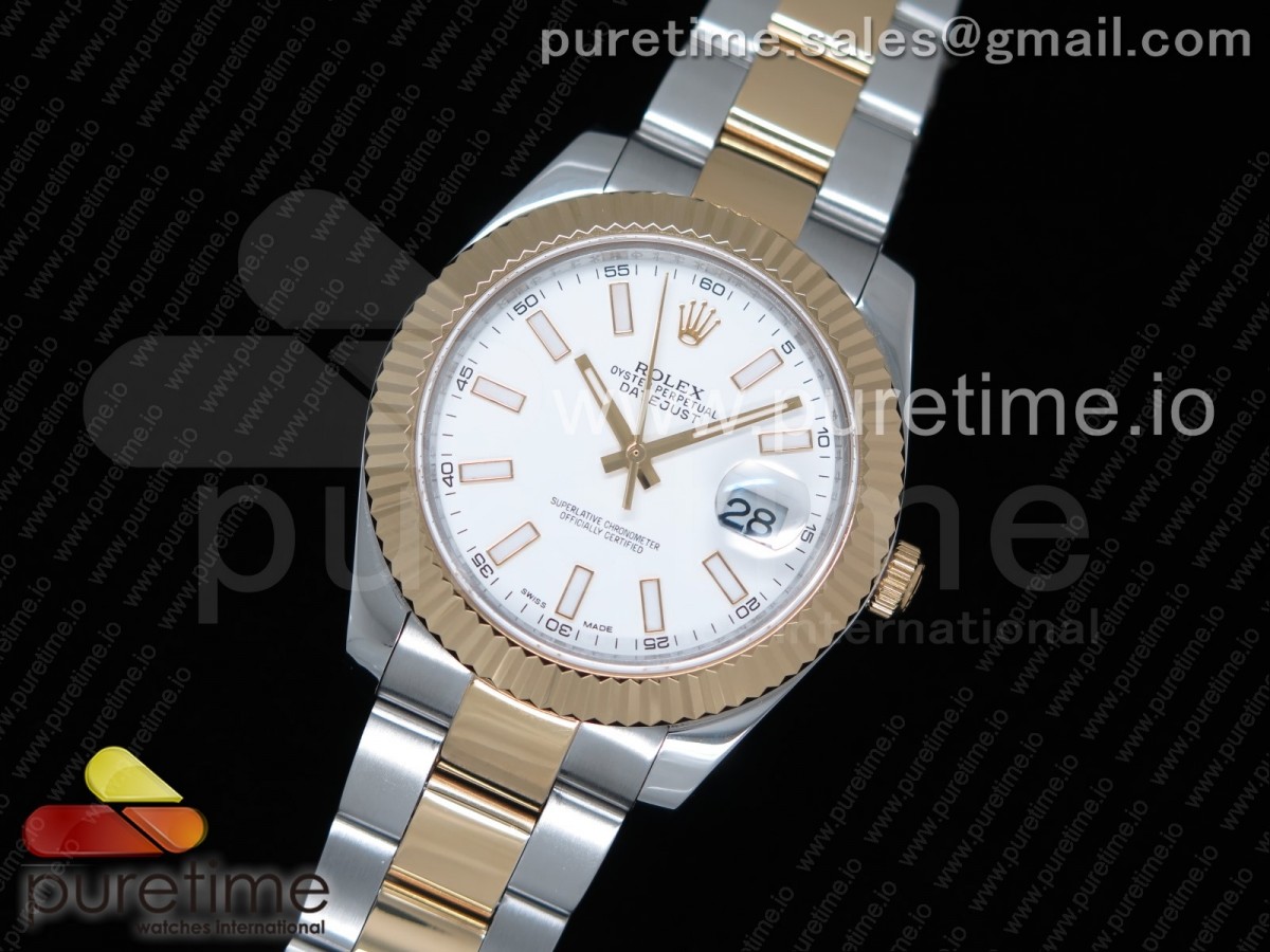 BP공장 롤렉스 데이저스트2 41 옐로우골드콤비 화이트다이얼 오이스터브레이슬릿 Datejust II 41mm Two Tone 116333 SS/YG White Dial on SS/YG Bracelet A2836