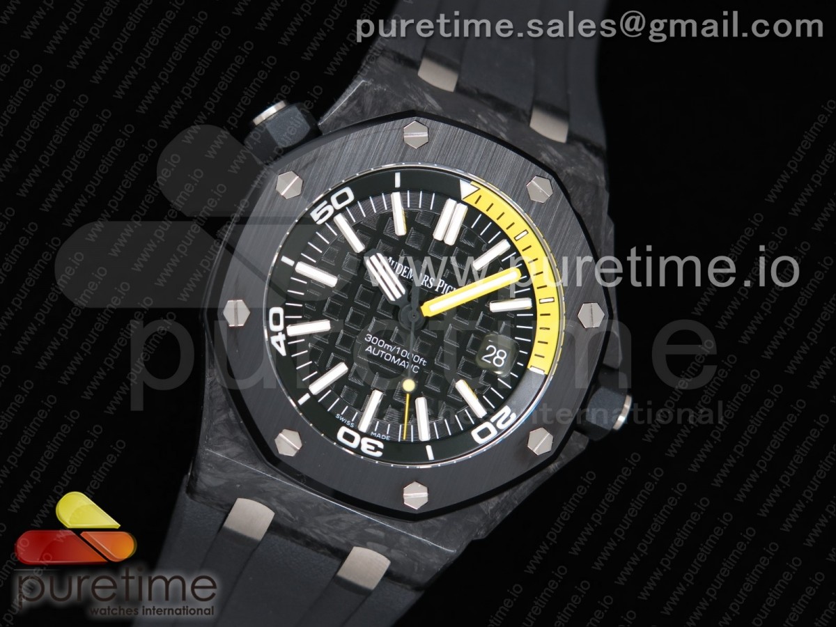 XF공장 V3 오데마피게 로얄오크 오프쇼어 포지드카본다이버 러버밴드 15706 Royal Oak Offshore Diver Forged Carbon on Rubber Strap A2836 V3