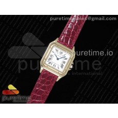 K11공장 까르띠에 팬더 레이디 27 로즈골드 금통 화이트다이얼 레드악어스트랩 Panthère Secrete Ladies 27mm RG White Dial on Red Croco Strap Ronda Quartz